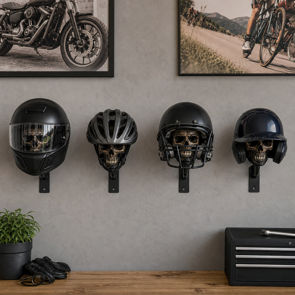 Skull Helmet Wall Mount